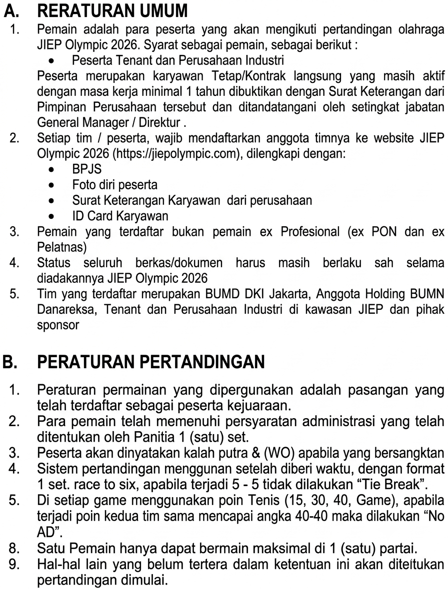 TENIS LAPANGAN - MEN DOUBLE